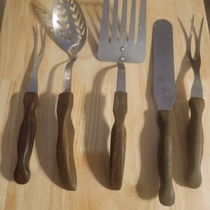Wooden  Cutco Handle Kitchen Utensil Set